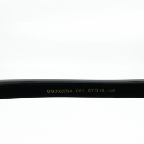 Gucci GG0022 Oversized Acetate Sunglasses Black Gray OS - Picture 9 of 16